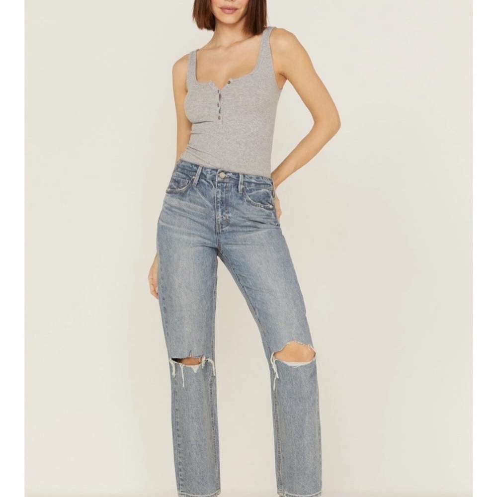 Unpublished Willa Vintage Mom Fit Jean Womens 28 Blue Straight Leg Urban Rogue
